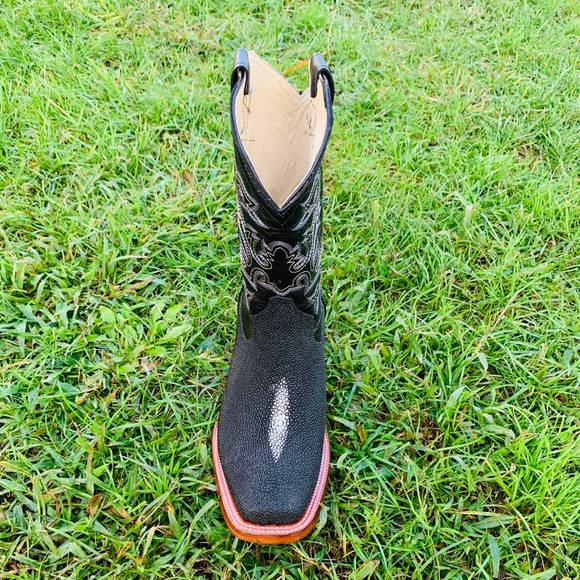 Men’s Western Genuine Leather Print stingray Cowboy Rodeo Boots Bota Mantarraya - Picture 6 of 6